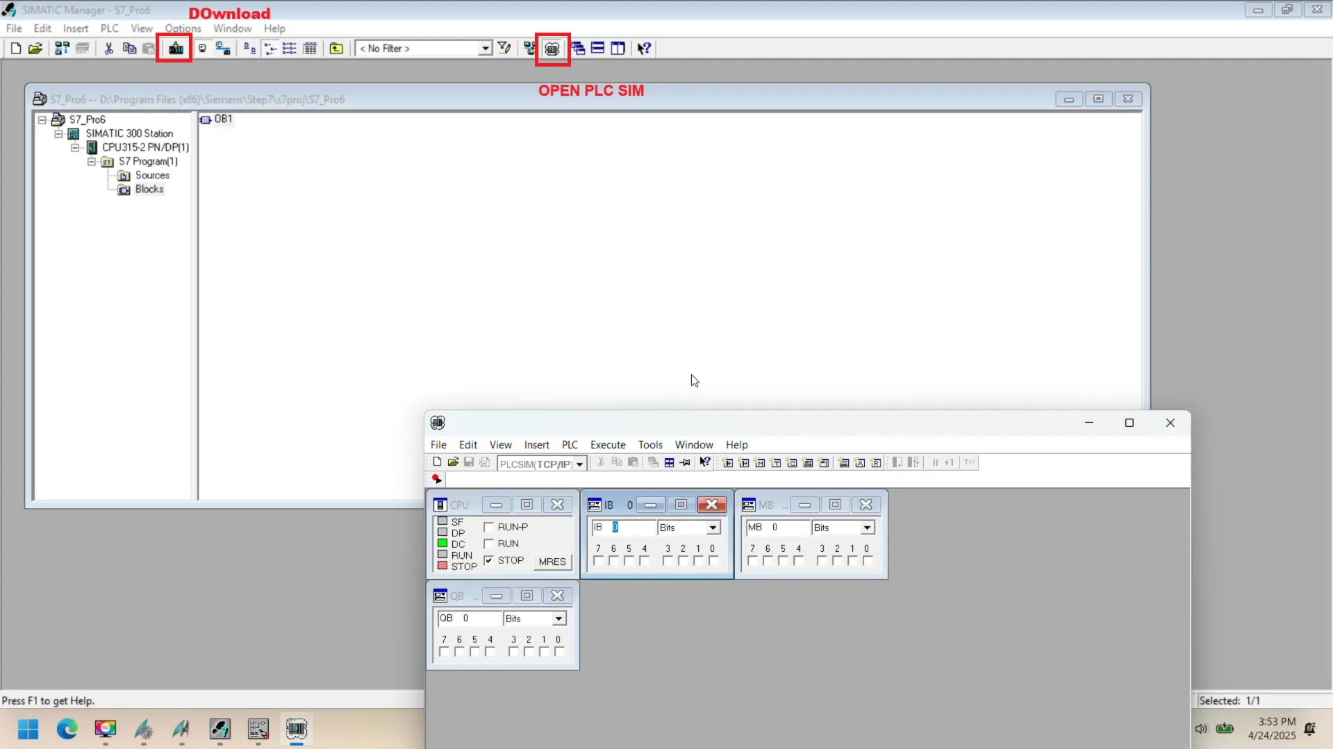 img/communicationplcsim/start plc simulator (PLCSIM) and download project.webp